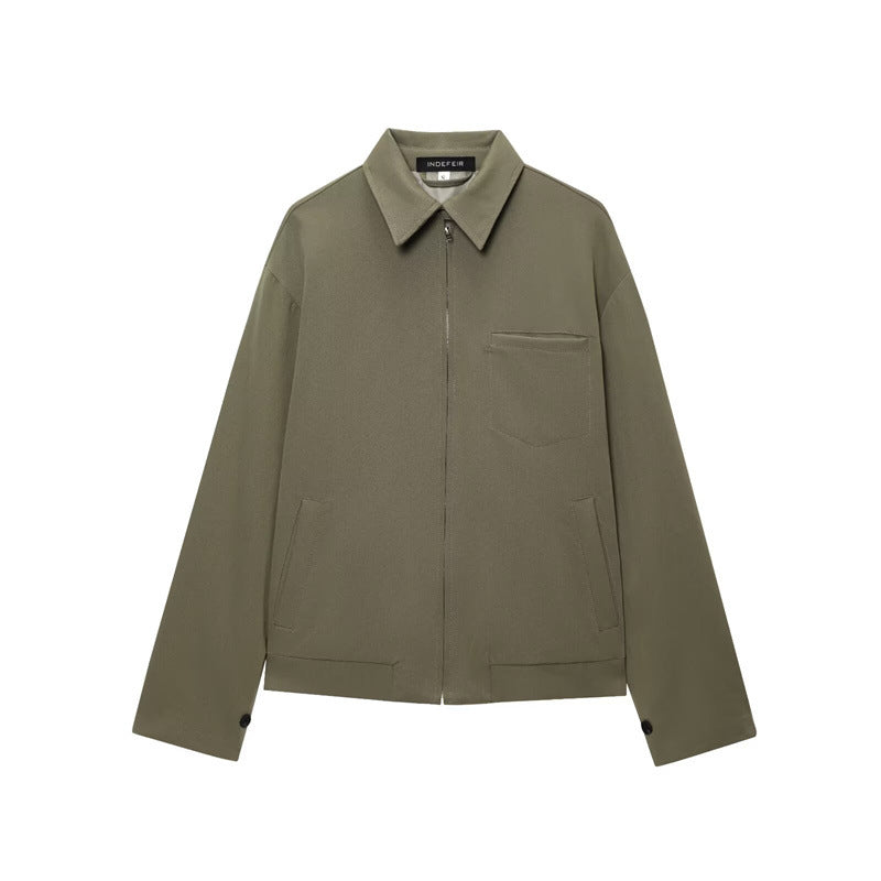 Women's Zip-Up Jacket Classic Collar – Smart-Casual Fit Lightweight