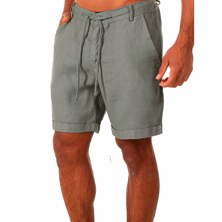 Men's Drawstring Linen Shorts – Relaxed Fit Lightweight Casual Summer