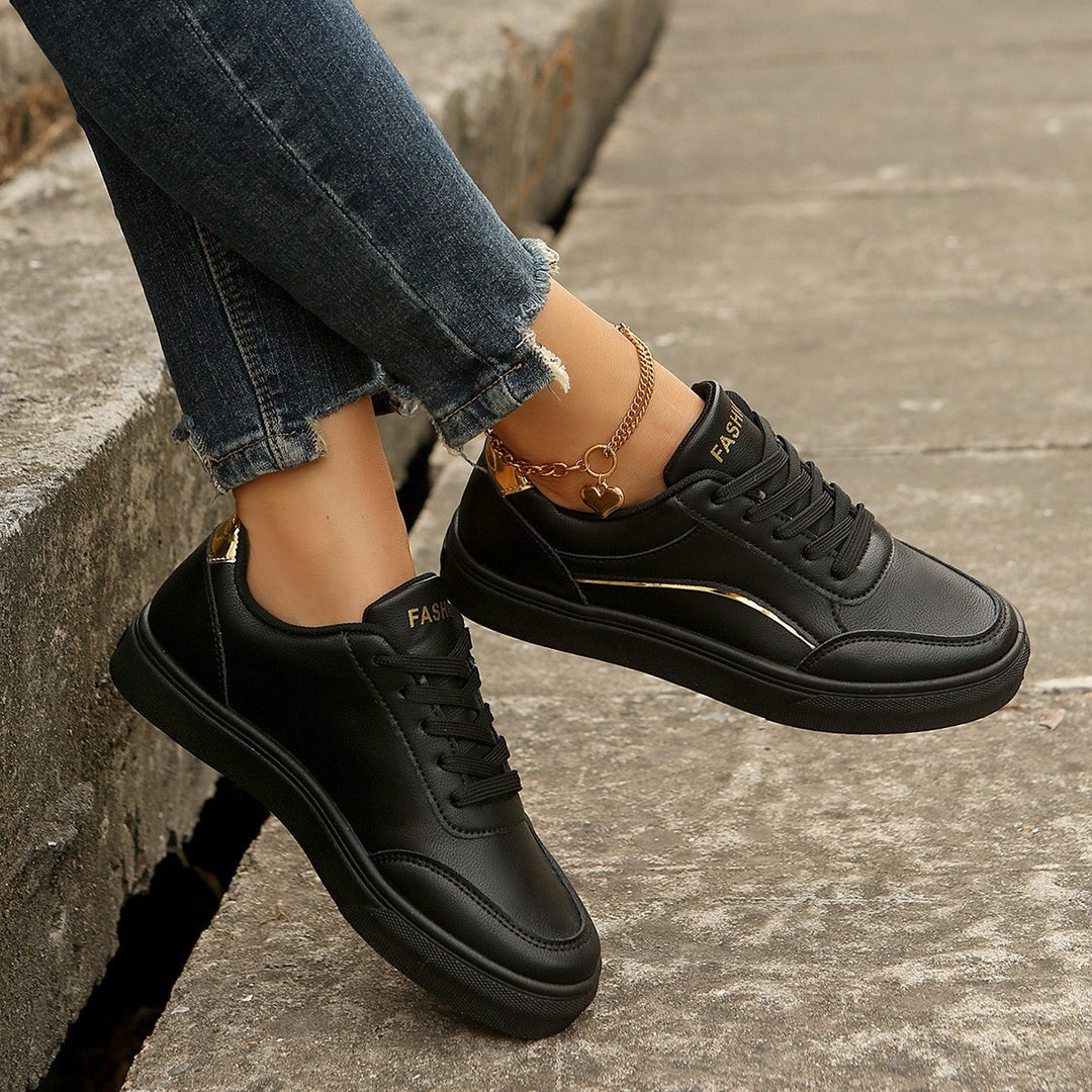 Women's Orthopedic Sneakers Lace-Up Thick Sole – Round Toe Flat