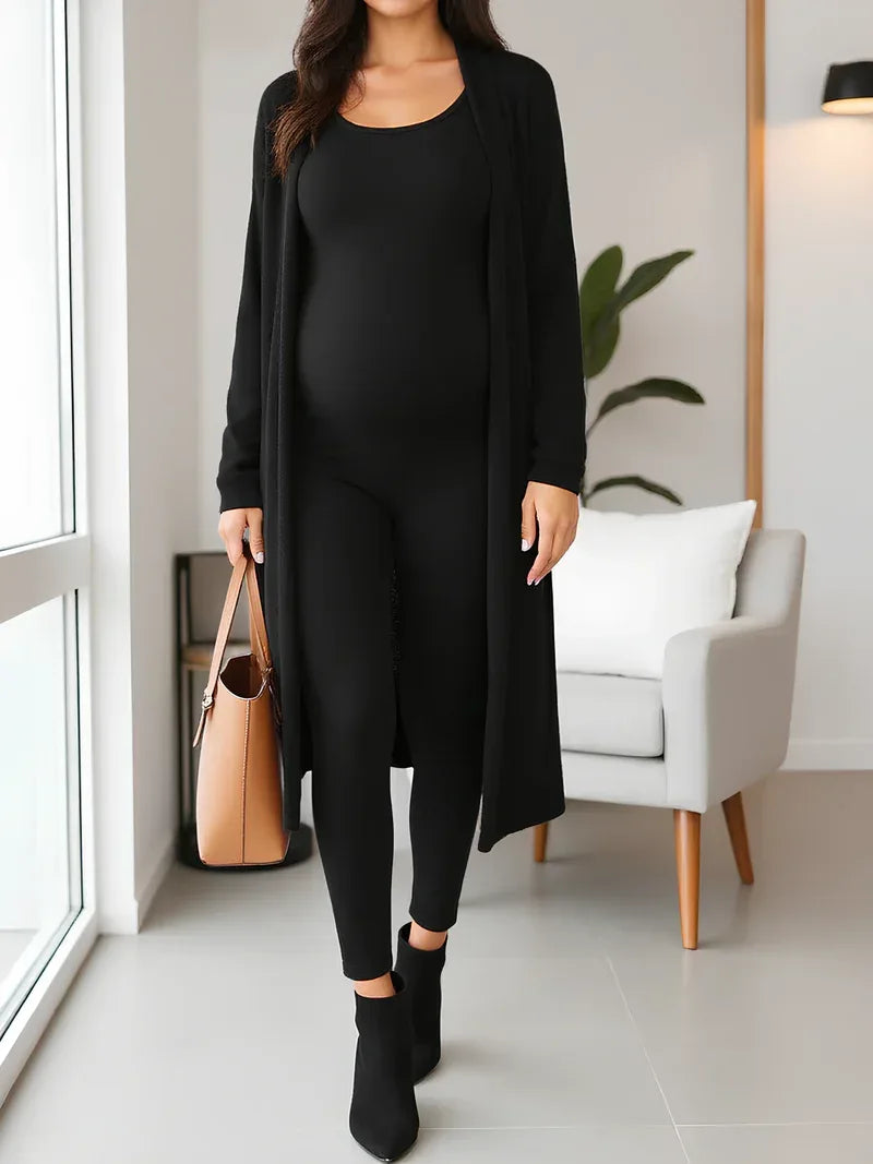 Maternity Sleeveless Jumpsuit – Full-Length Stretch Fit
