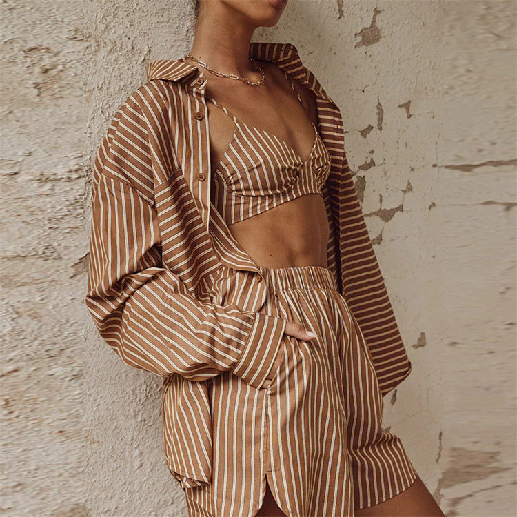 Women's Two Piece Set Shirt and Shorts – Relaxed Fit