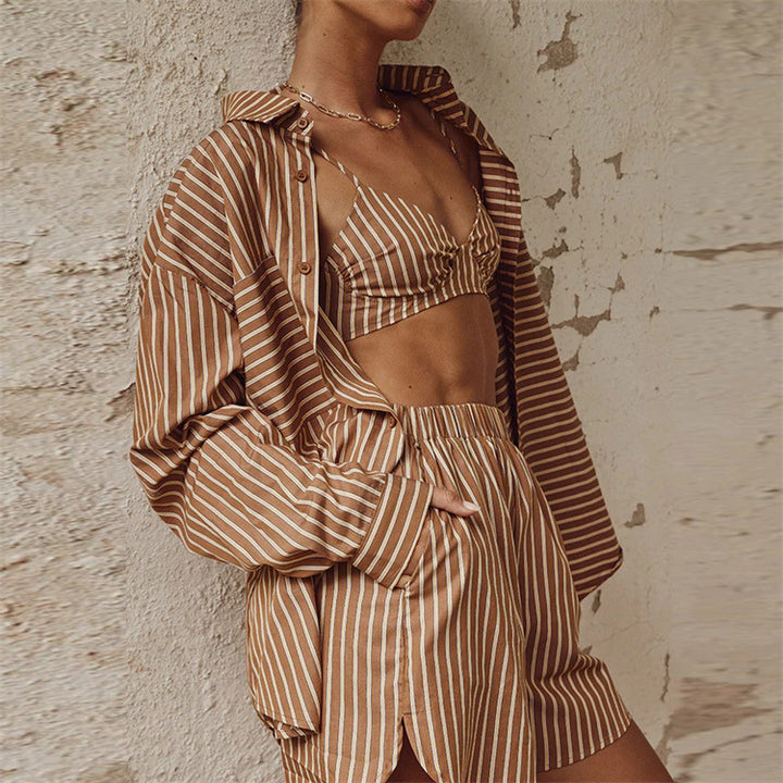 Women's Two Piece Set Shirt and Shorts – Relaxed Fit