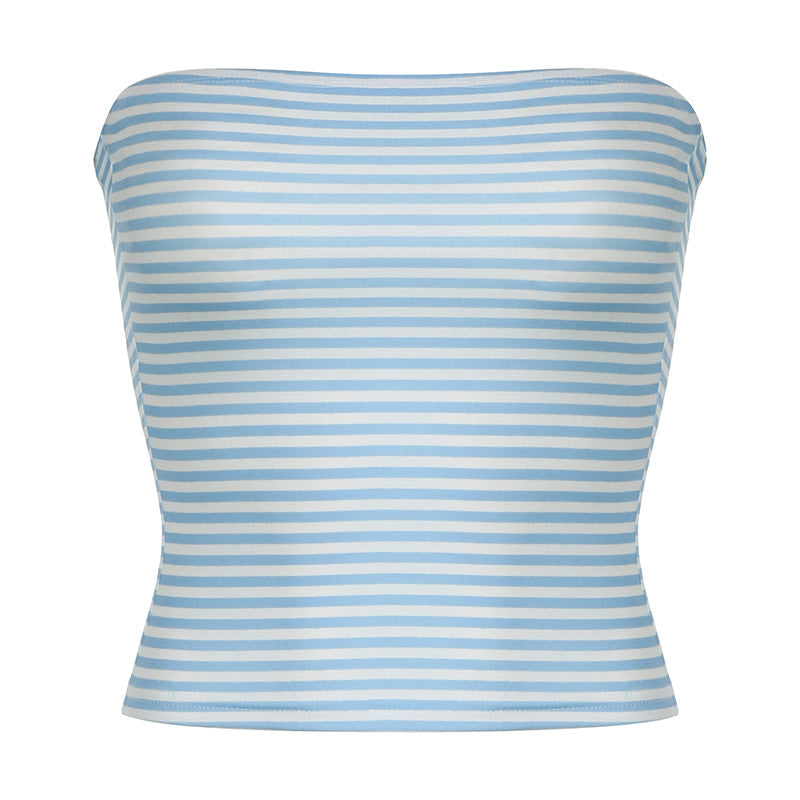 Women's Strapless Cropped Tube Top – Backless Silhouette