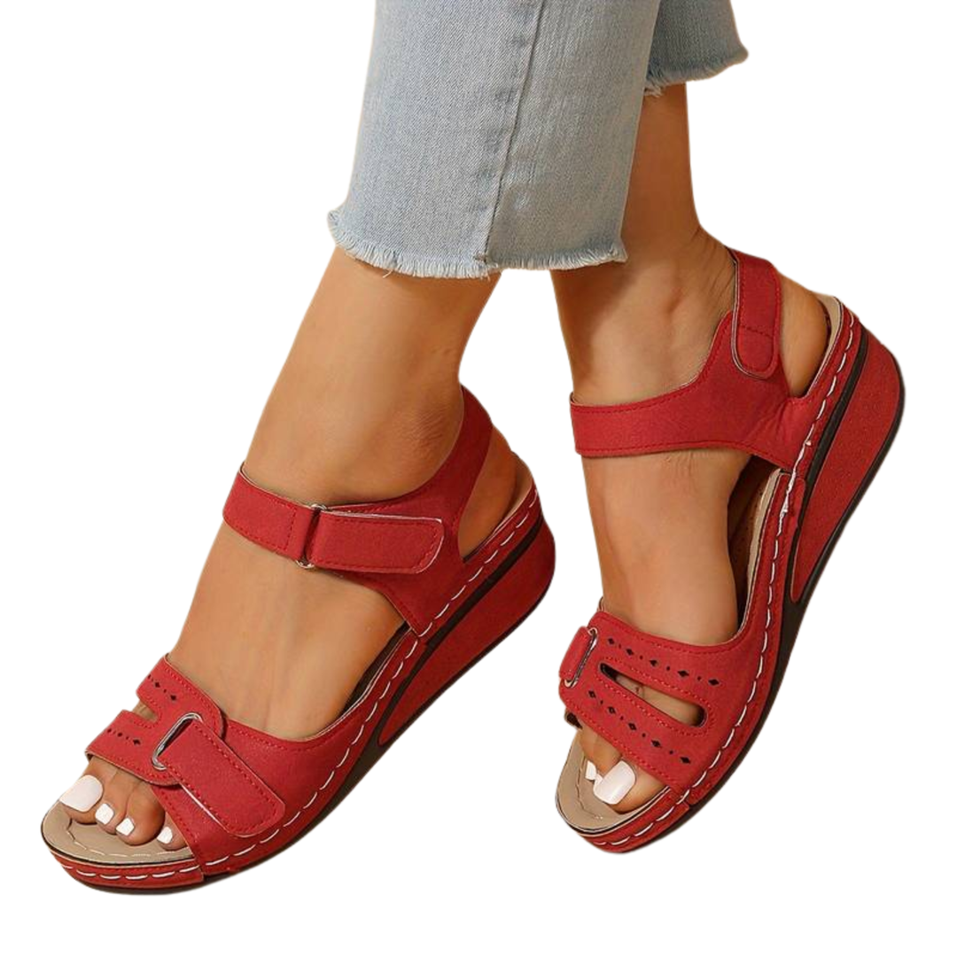 Wedge Sandals for Women – Vegan Leather, Arch Support & Non-Slip
