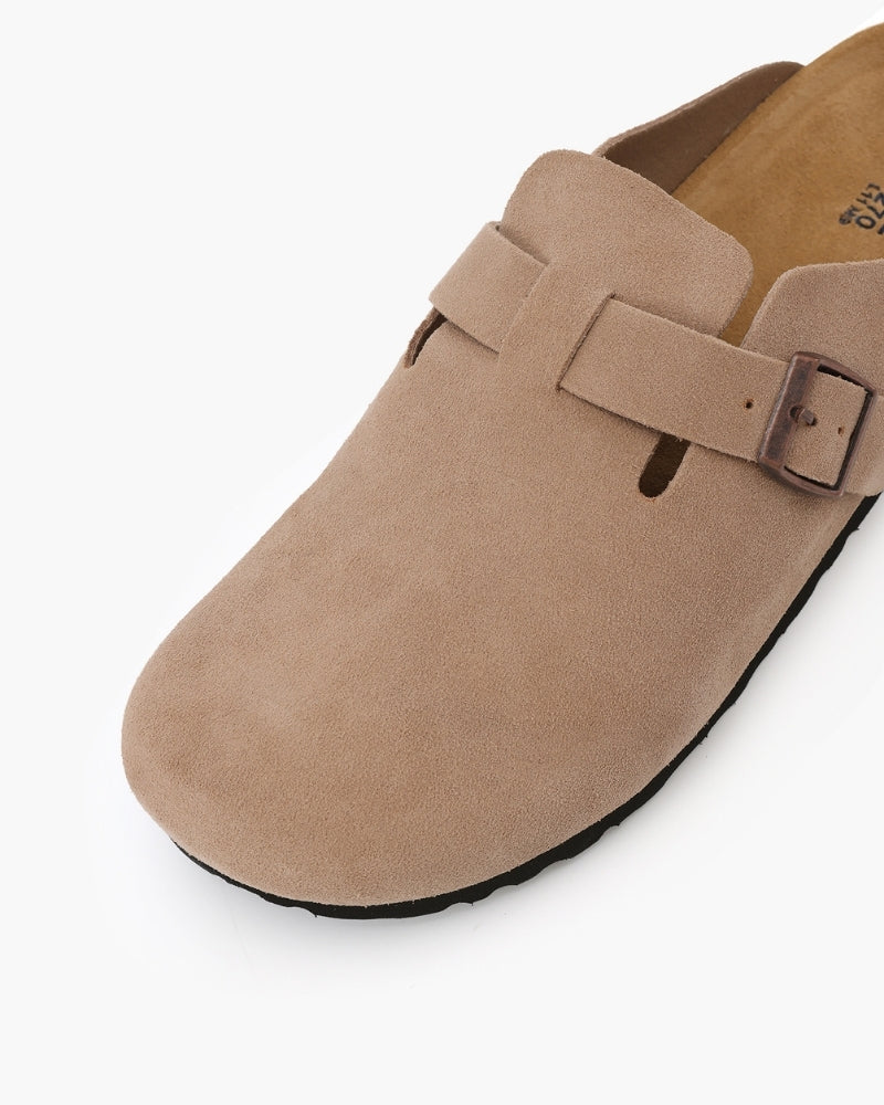 Men's Calf Suede Leather Clogs Slip-On – Comfortable Casual Footwear