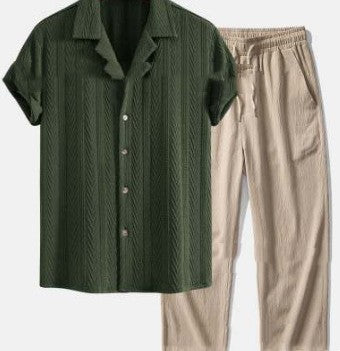 Men's Two Piece Set – Resort Shirt & Relaxed Trousers