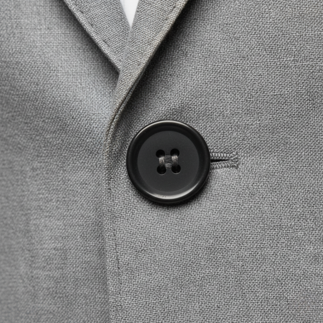 Men's Slim-Fit Structured Woven Blazer – Single Button Front Pockets