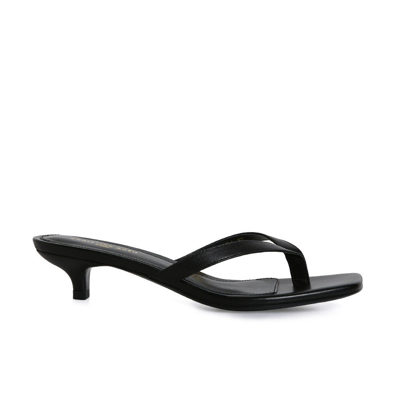 Leather Heel Flip Flops – Elevated Slip-On Silhouette
