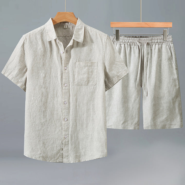 Men's Linen Shirt & Shorts Set – Relaxed Oversized Lightweight