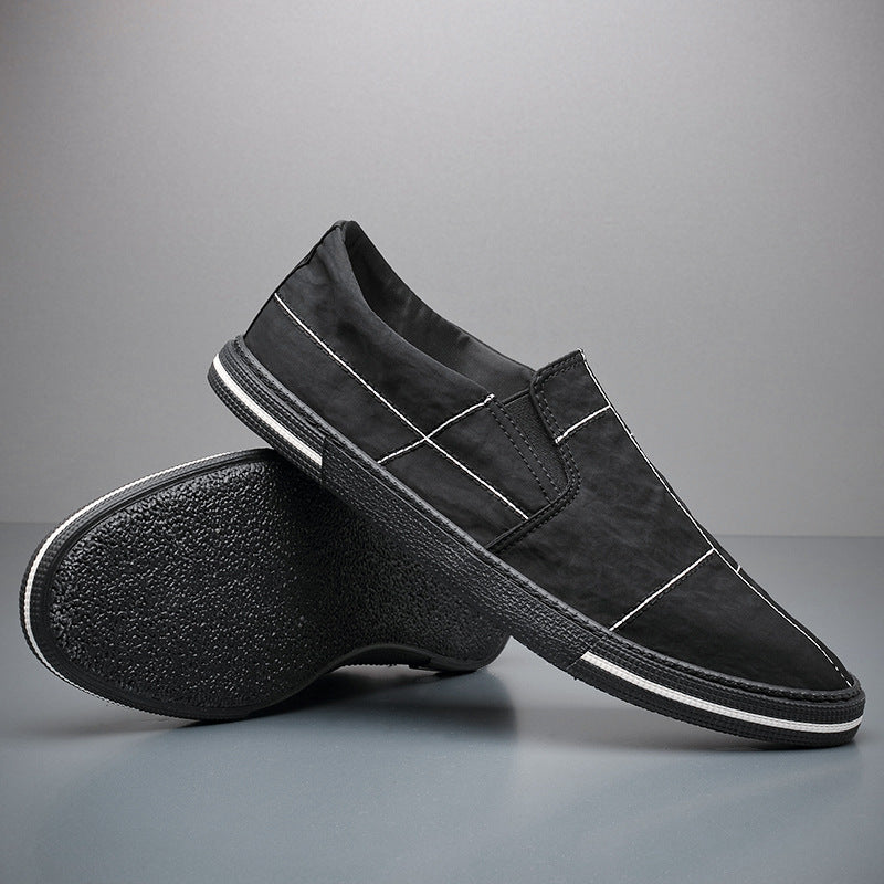 Men's Slip-On Loafers – Contrast Stitching & Stretch Panels