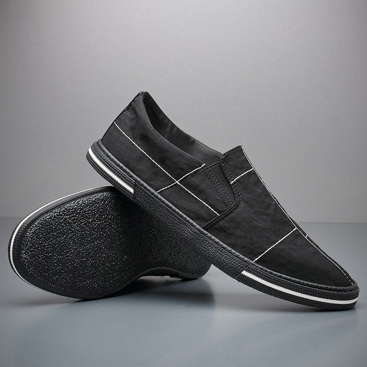 Men's Slip-On Loafers – Contrast Stitching & Stretch Panels