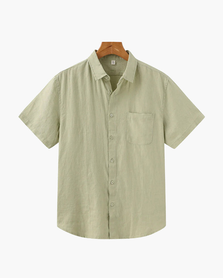 Men's Linen Short Sleeve Shirt – Relaxed Straight Fit