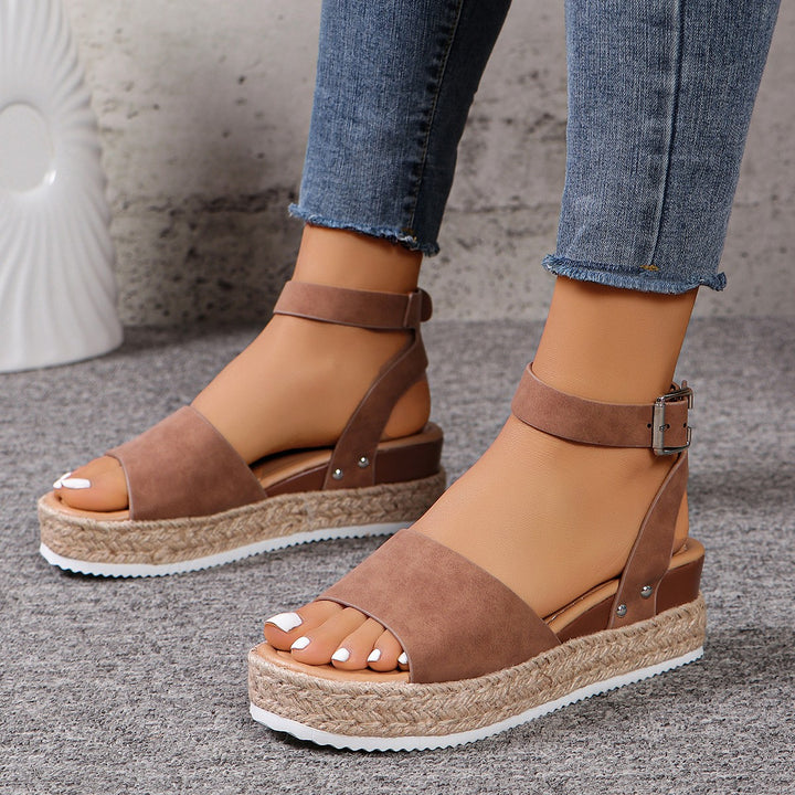 Platform Espadrille Sandals – Jute Sole & Ankle Strap