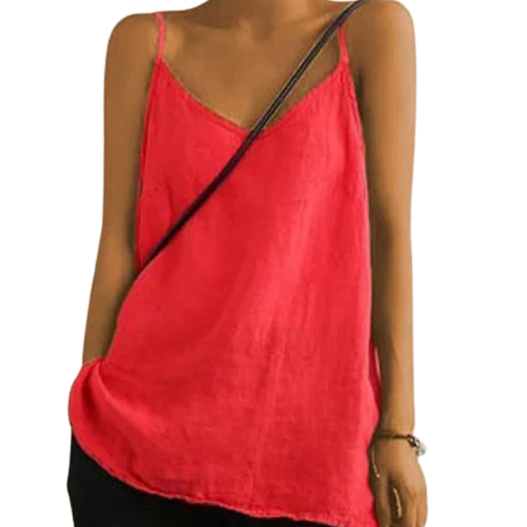 Women's Linen Spaghetti Strap Tank Top | Relaxed Loose Fit