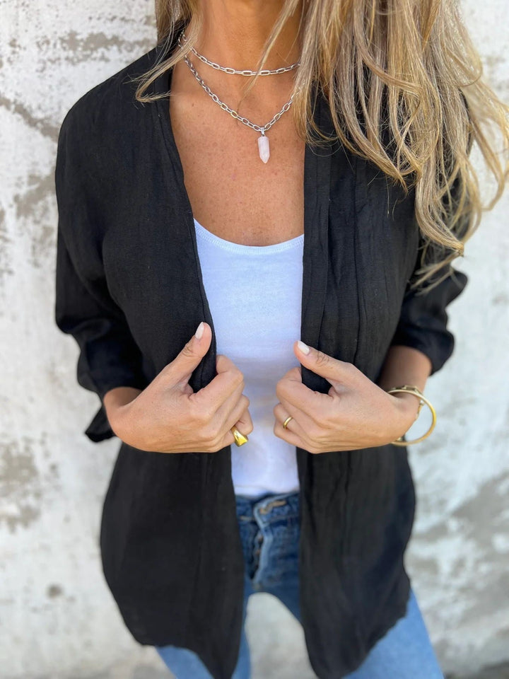 Women's Lightweight Open-Front Cardigan – Three-Quarter Sleeve