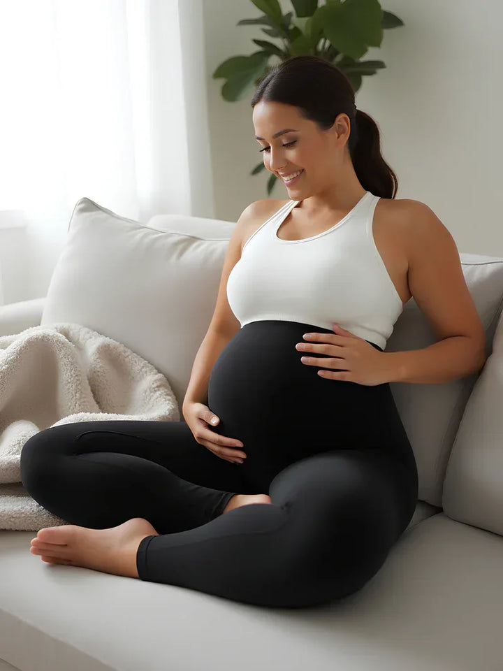 Maternity Yoga Leggings – High-Waist Ankle-Length Bump Support