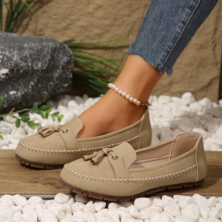 Women's Flat Loafers Round Toe Non-Slip Sole – Soft Comfortable Everyday