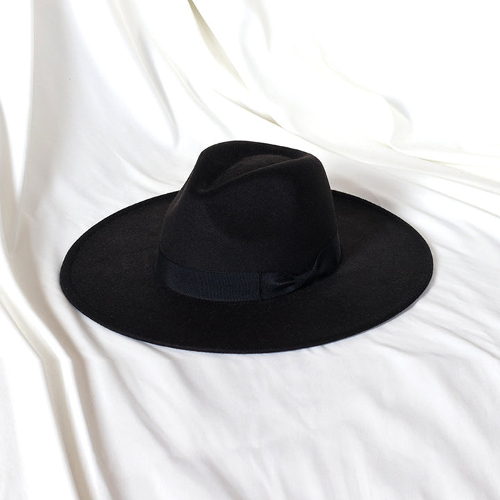 Fedora Hat – Felt Structured Crown & Ribbon Band Detail