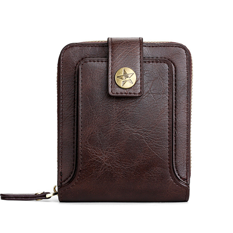 Vegan Leather Wallet & Card Holder – Zip & Snap Closure