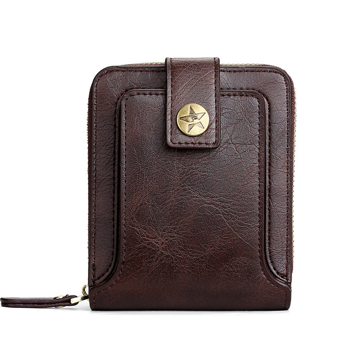 Vegan Leather Wallet & Card Holder – Zip & Snap Closure