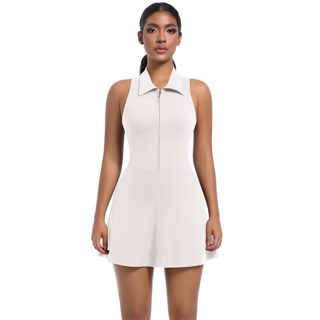 Polo Dress Women – Sleeveless Zip Collar Breathable Stretch