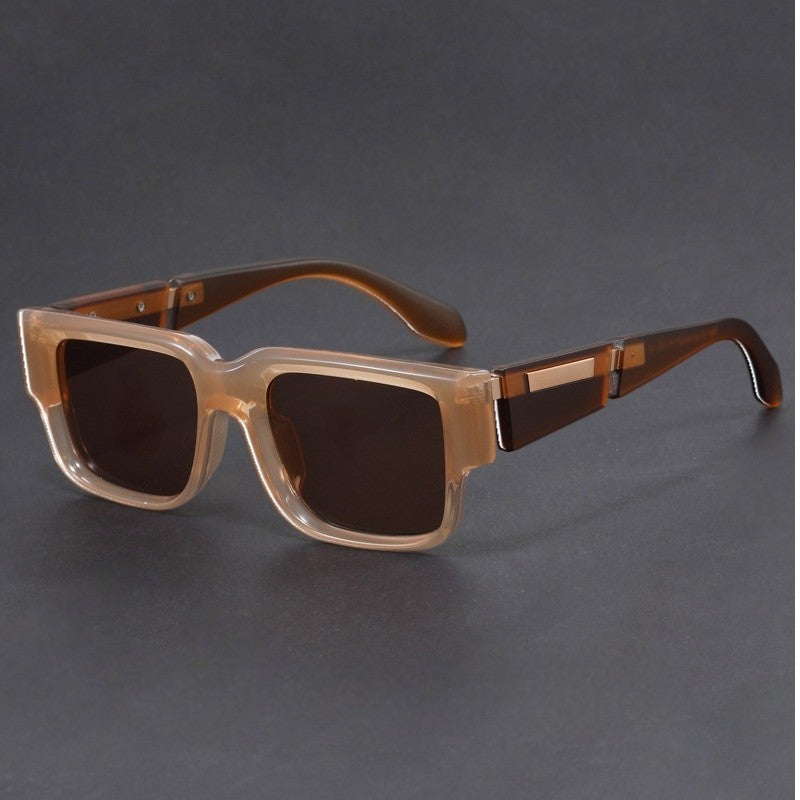 Square Frame Sunglasses Thick Acetate UV400 Protection