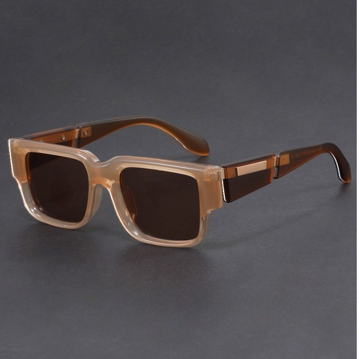 Square Frame Sunglasses Thick Acetate UV400 Protection