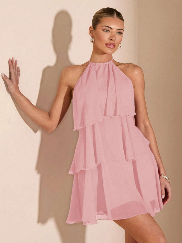 Flowy Mini Dress – Volant Layer & A-Line Feminine Cut