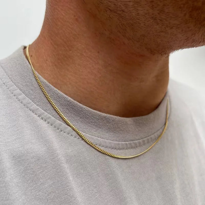 Men's Chain Necklace – Slim Minimalist Metal Link Design