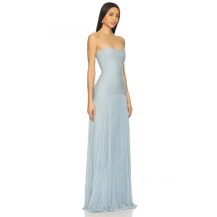 Pleated Maxi Dress – Flowy Long Silhouette for Women