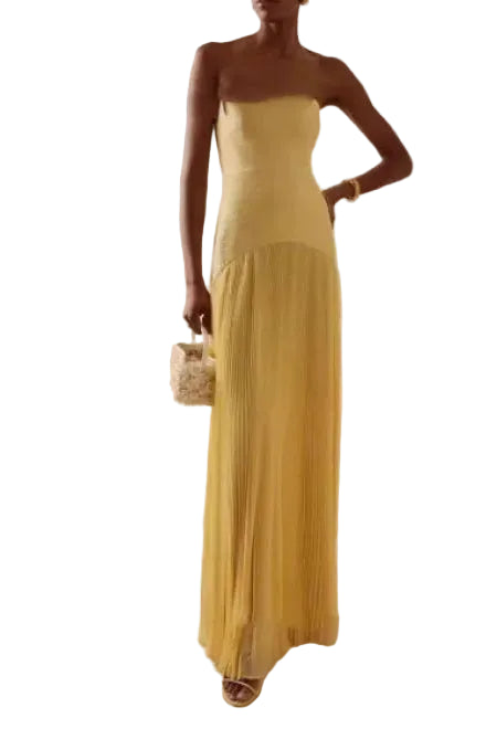 Pleated Maxi Dress – Flowy Long Silhouette for Women