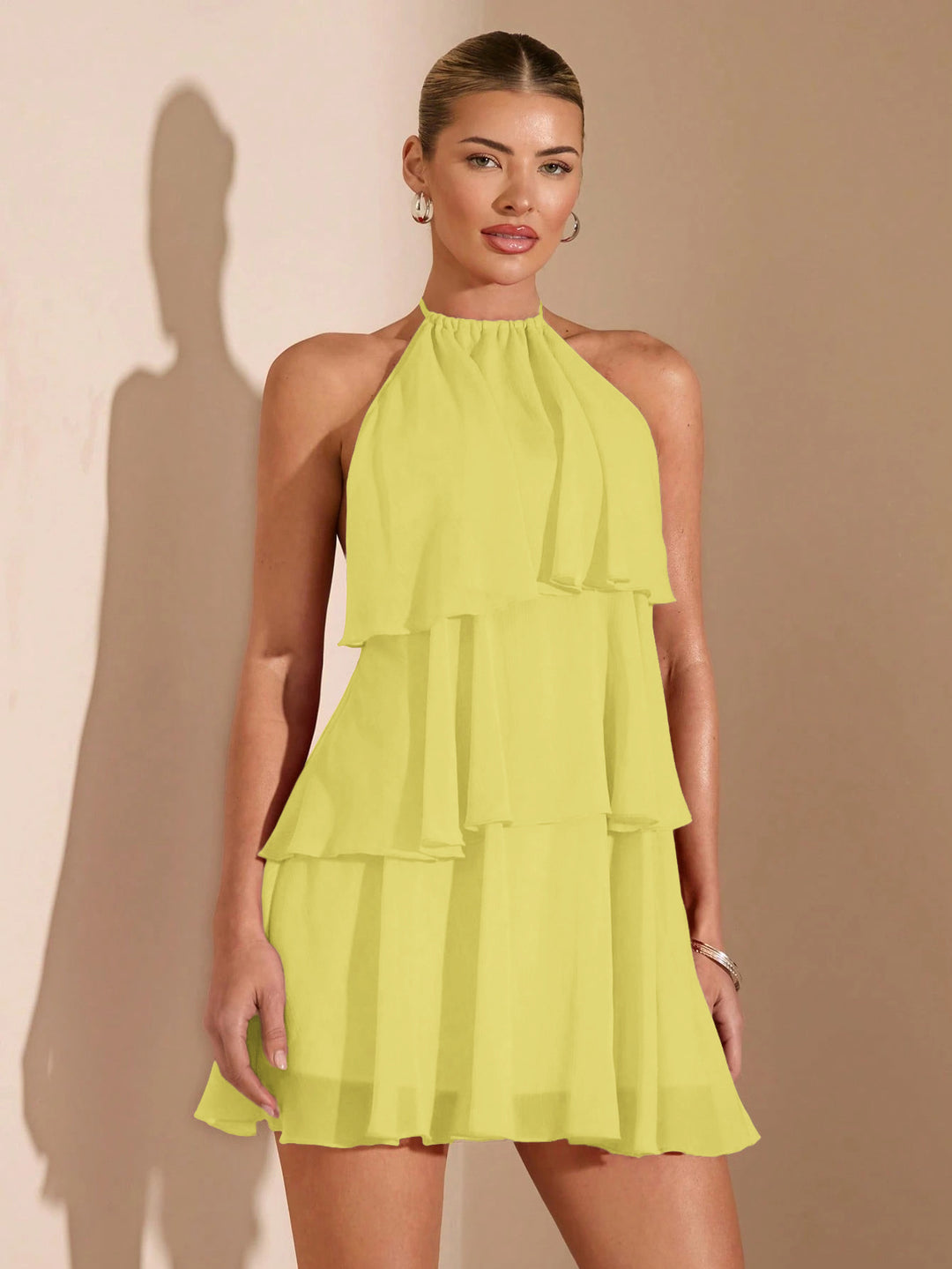 Flowy Mini Dress – Volant Layer & A-Line Feminine Cut