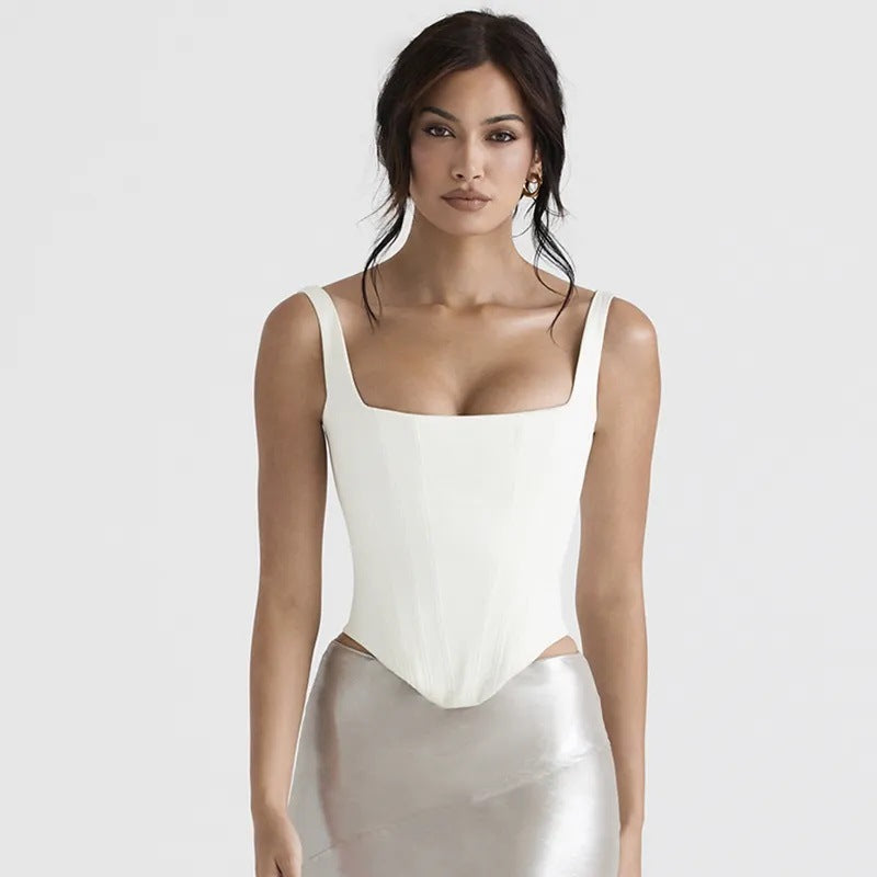 Women's Corset Top Sculpted Bodice Sleeveless – Contour Structured Silhouette