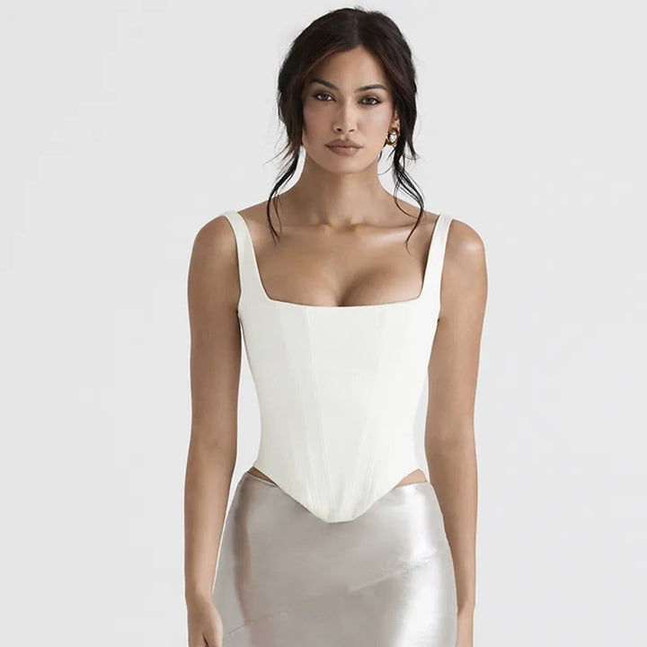 Women's Corset Top Sculpted Bodice Sleeveless – Contour Structured Silhouette