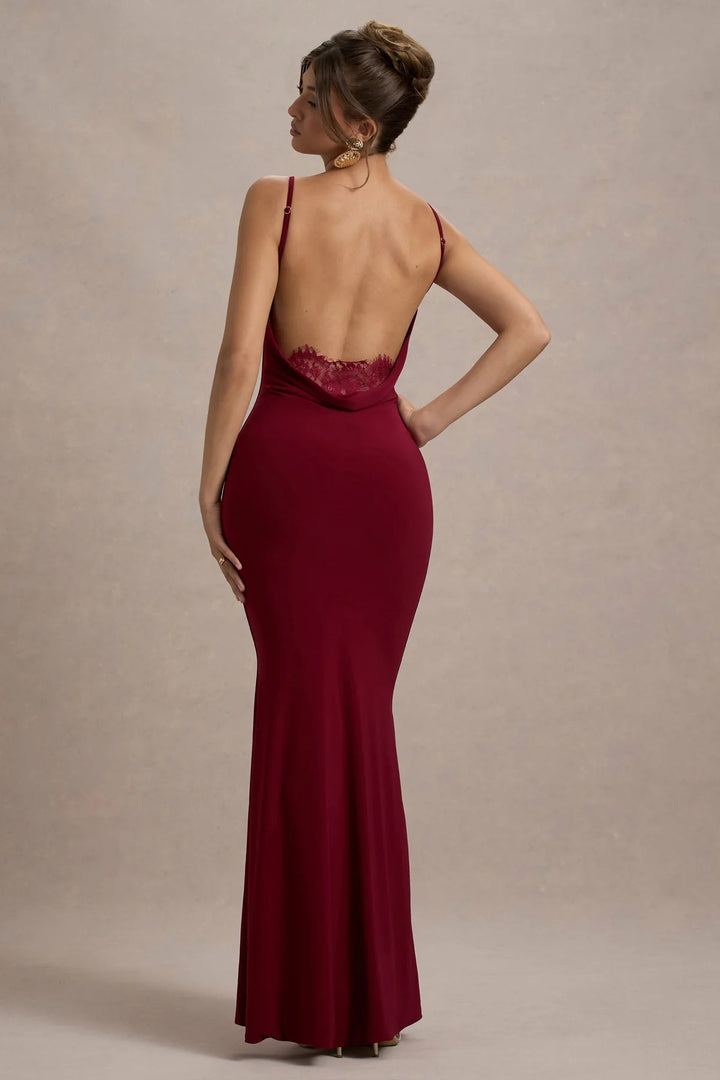 Halter Bodycon Dress – Lace Stitching Slim-Fit Sheath