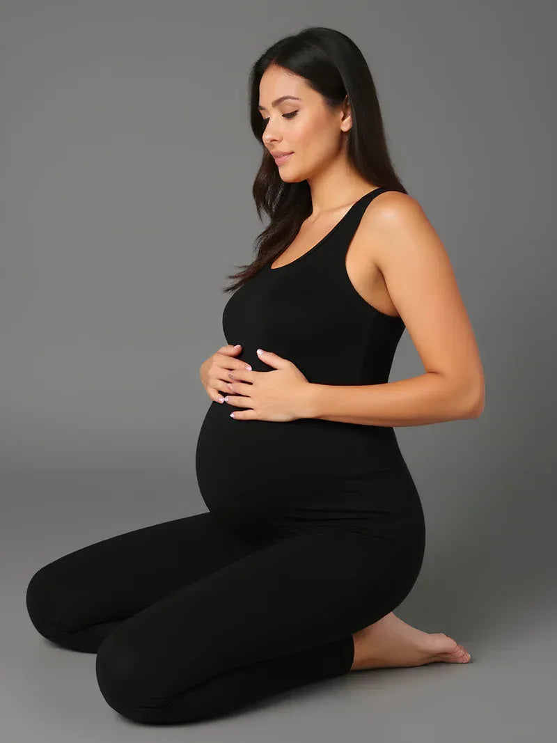 Maternity Sleeveless Jumpsuit – Full-Length Stretch Fit