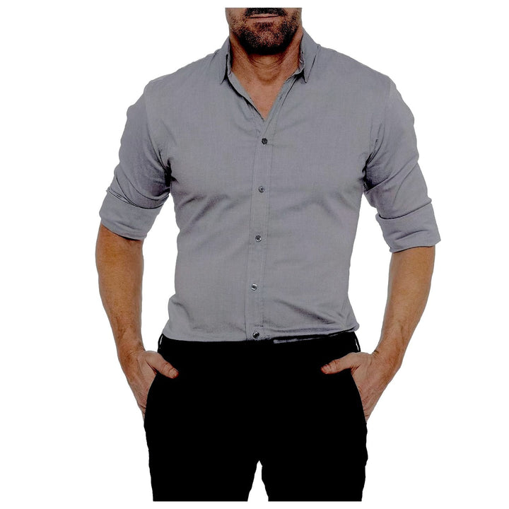 Men's Oxford Cotton Shirt – Hidden Zipper Button-Front