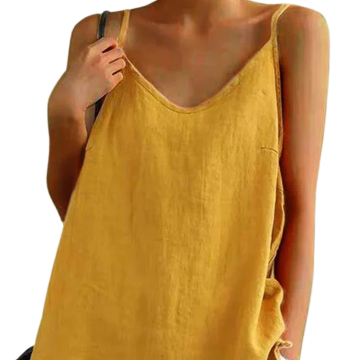 Women's Linen Spaghetti Strap Tank Top | Relaxed Loose Fit