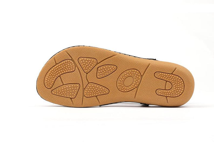 Women's Arch Support Flat Sandals Adjustable T-Strap – Massaging Footbed