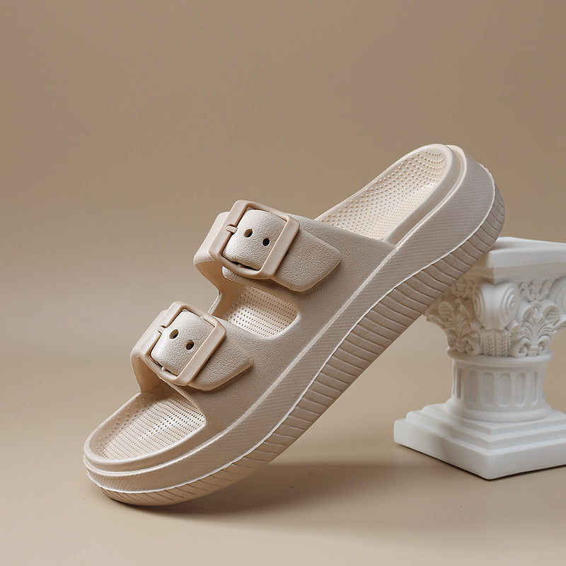Women's EVA Flat Sandals – Double Buckle & Arch Support