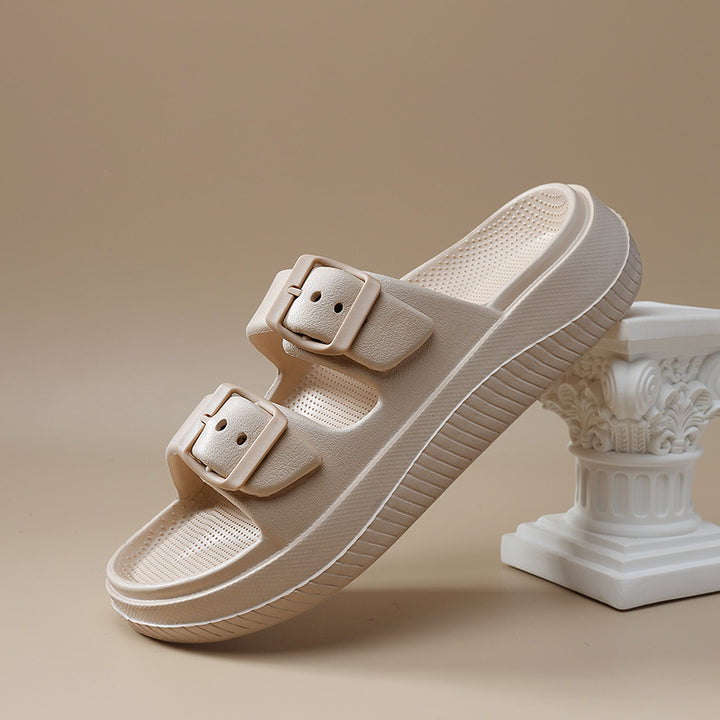 Women's EVA Flat Sandals – Double Buckle & Arch Support