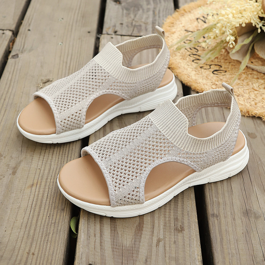 Women's Flat Sandals – Open-Toe Sporty Cushioned Comfort