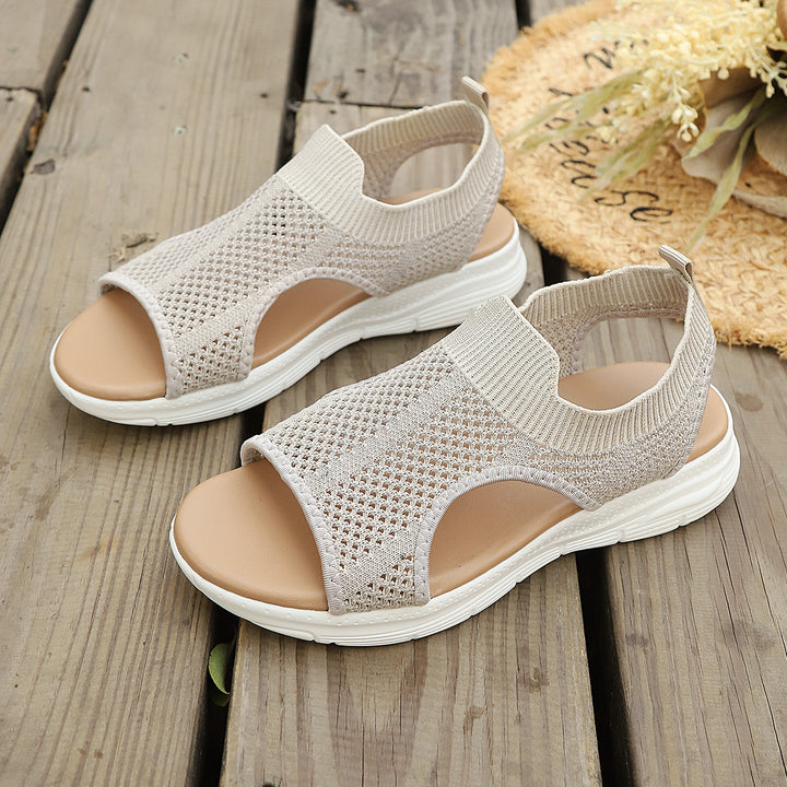 Women's Flat Sandals – Open-Toe Sporty Cushioned Comfort