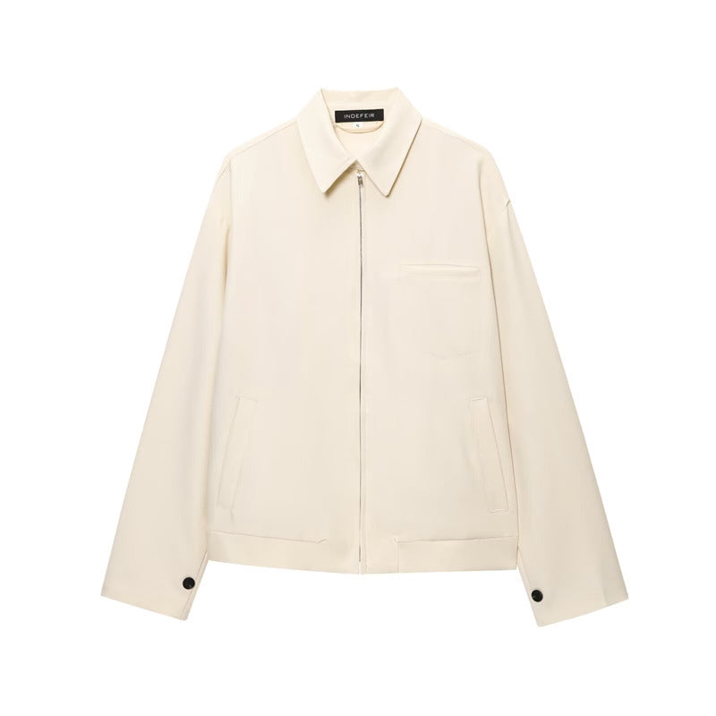 Women's Zip-Up Jacket Classic Collar – Smart-Casual Fit Lightweight
