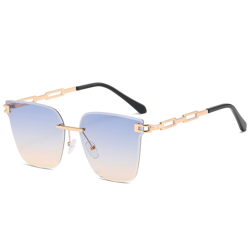 Rimless Frameless Metal Sunglasses – Hollow Gradient Lens Women
