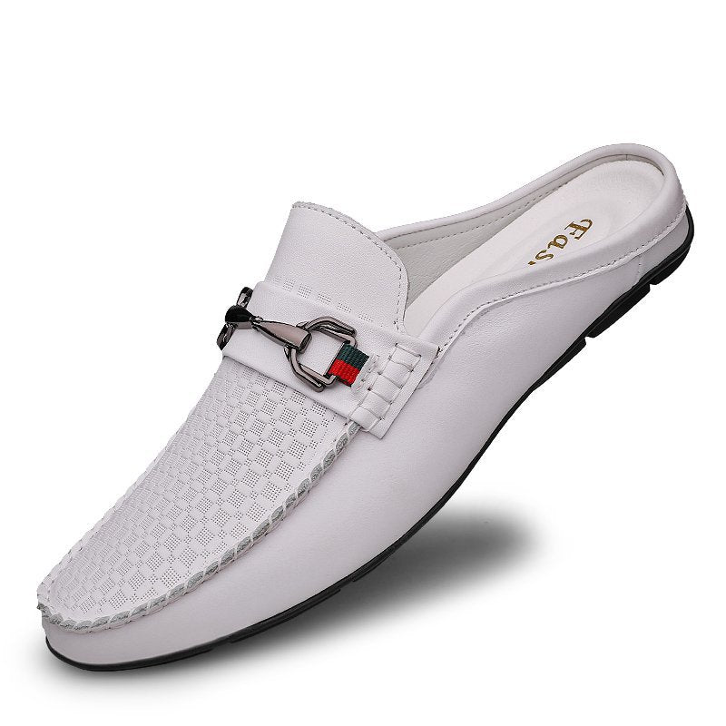 Men's Slip-On Vegan Leather Backless Mule Loafer – Laceless Casual