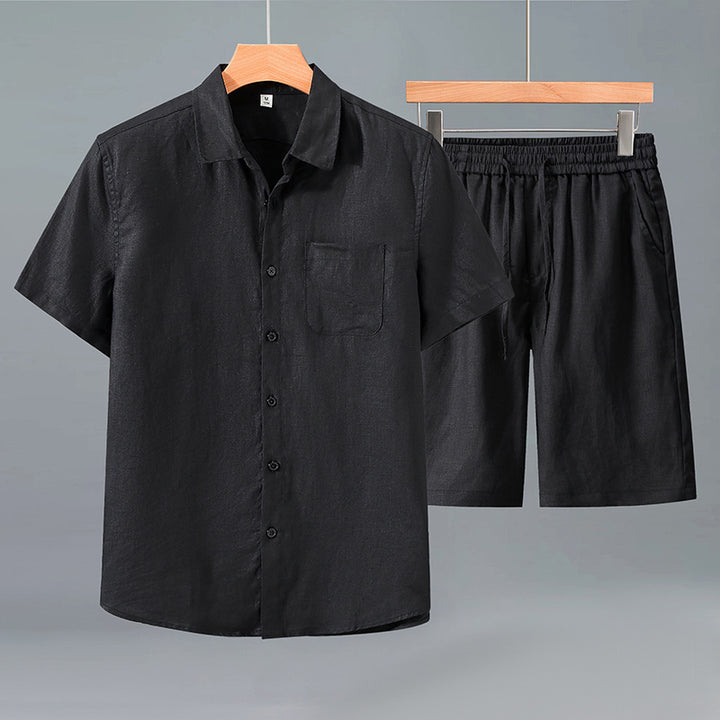 Men's Linen Shirt & Shorts Set – Relaxed Oversized Lightweight