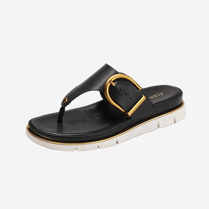 Platform Sandals Women – Buckle Toe-Post Slip-On Slides