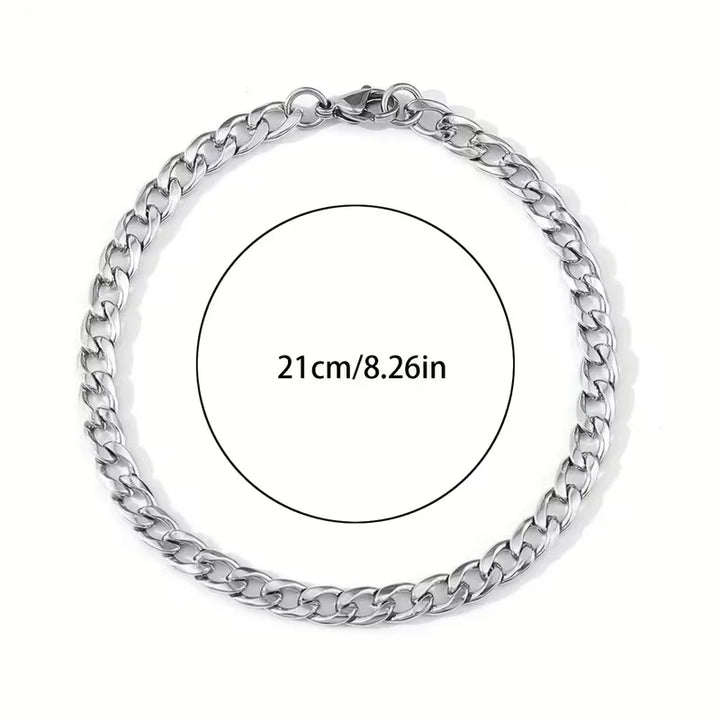 Mens Titanium Bracelet – Minimalist Steel Link Chain Design