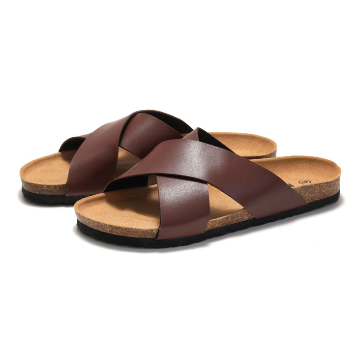 Men's Cork Slippers – Lightweight Natural Footbed Mule
